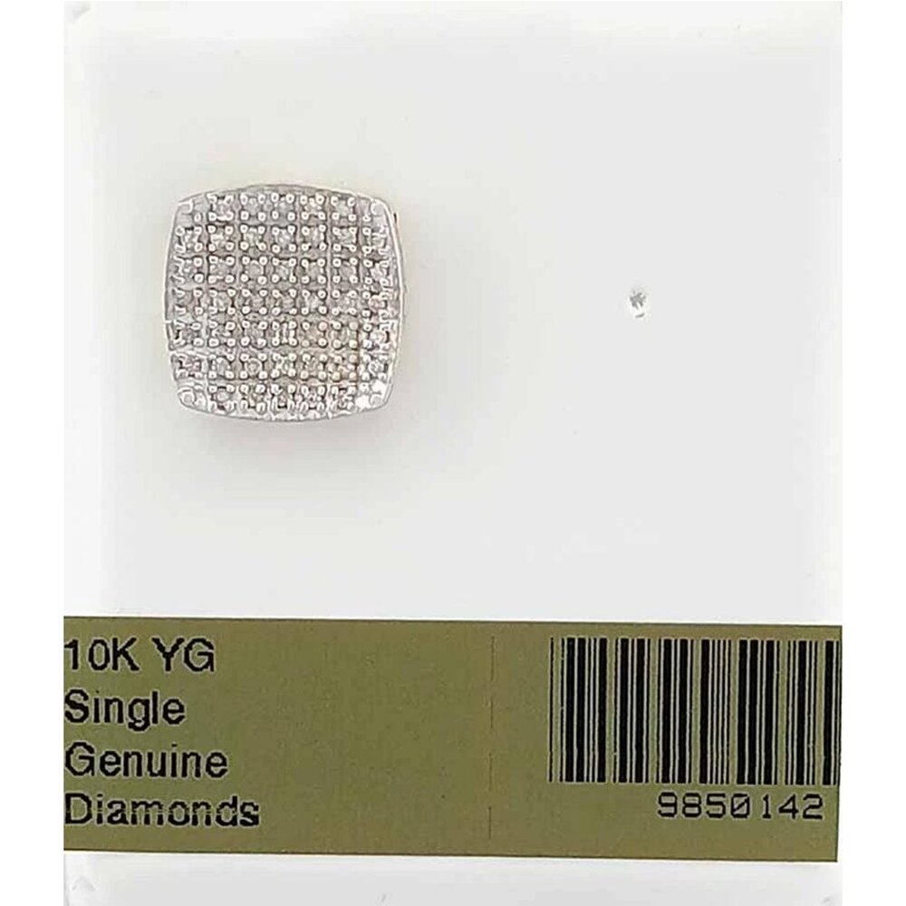 Genuine Diamond Single Stud Earring 10k Yellow Gold